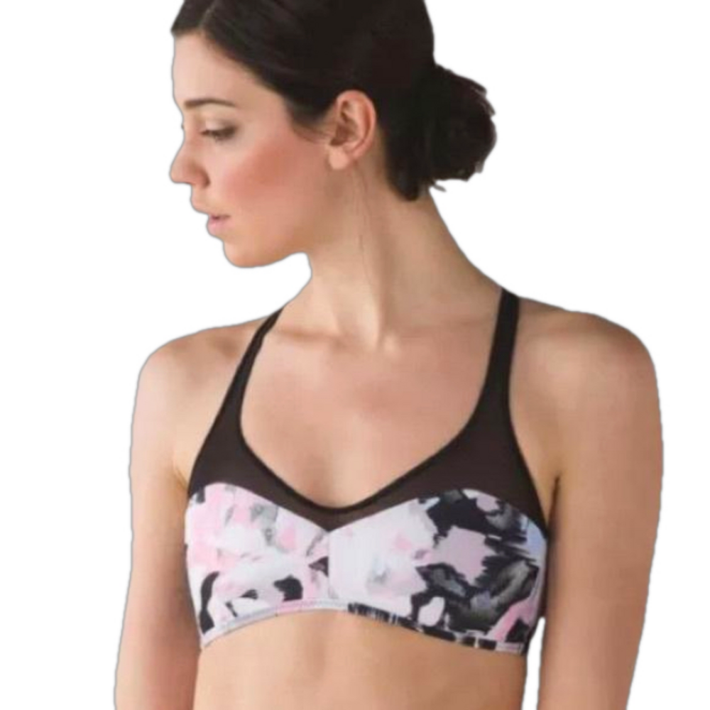 NEW’ Lululemon Water Salty Swim Sport Top Bra Gray Bikini UPF 50